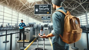 traveler with 'CBD Oil'