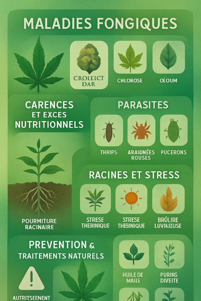 infographie junglekush.fr les maladies du cannabis communes plants de cannabis maladie