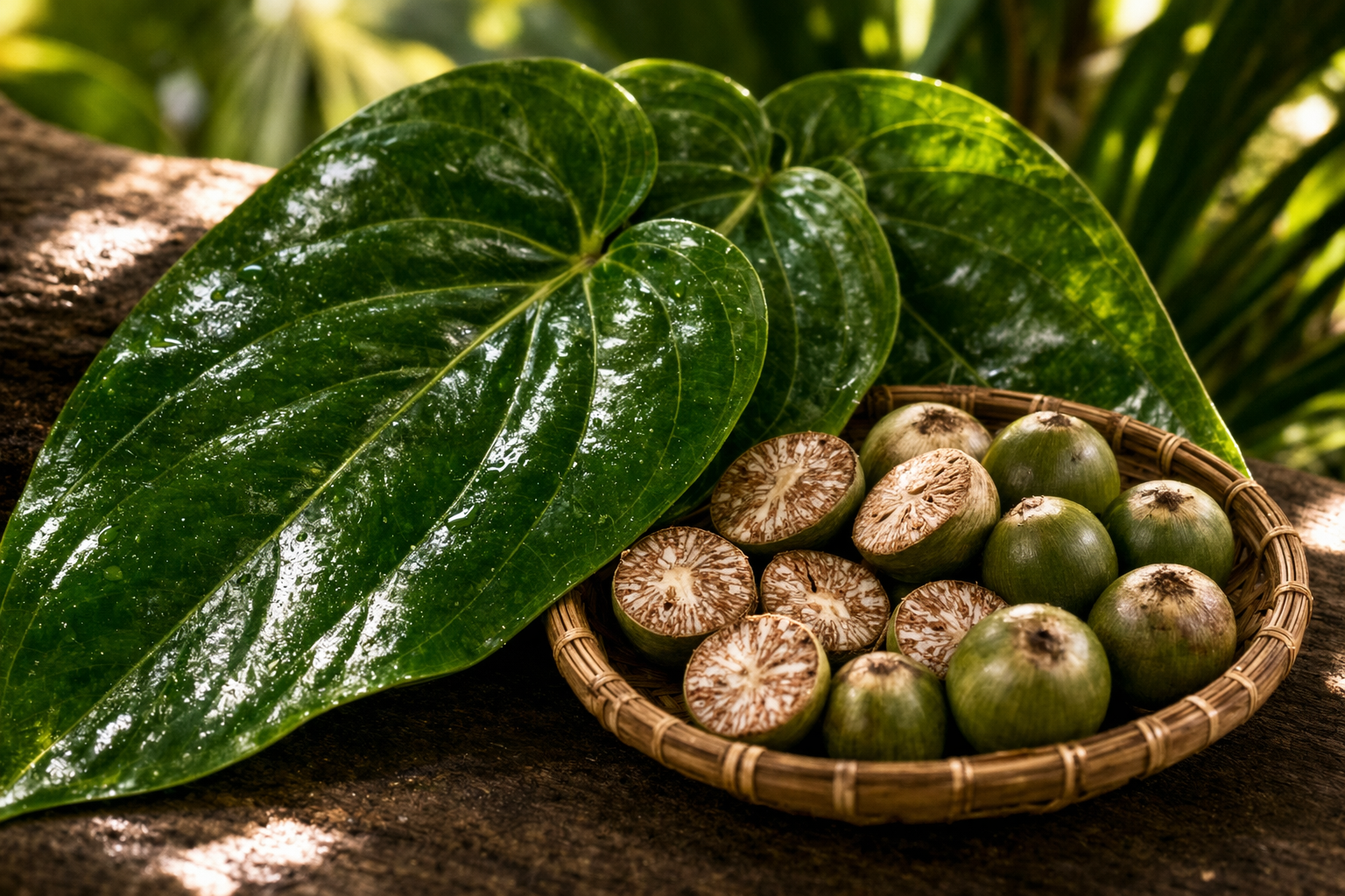 Feuilles de bétel & noix d'arec