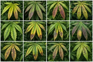 cannabis symptômes foliaires